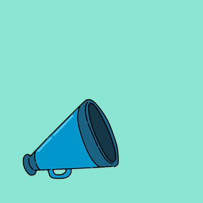 A Blue Megaphone With A Speech Bubble Saying Stand With Taiwanese Immigrants GIF