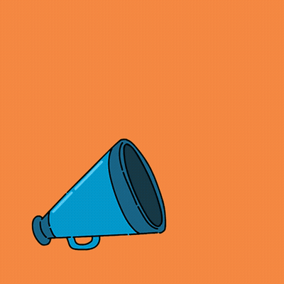 A Blue Megaphone With The Words Stand With Guatemalan Immigrants Coming Out Of It GIF