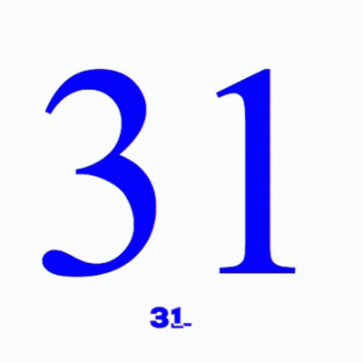 A Blue Number 31 With The Number 1311 Below It GIF