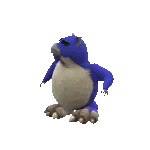 A Blue Penguin With A Hat On Its Head Is Standing On A White Background . Sticker