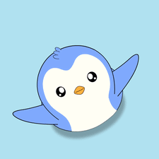 A Blue Penguin With A Heart Shaped Face GIF