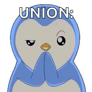 Blue Penguin With Union Text GIF
