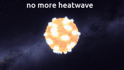 A Blue Planet With The Words No More Heatwave Written On It GIF