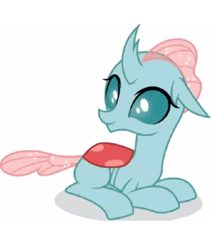 A Blue Pony With A Pink Tail And Wings Is Sitting Down Sticker