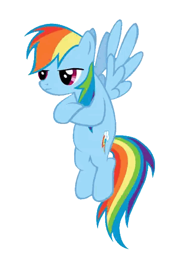 A Blue Pony With A Rainbow Mane And Tail Is Standing With Its Arms Crossed Sticker