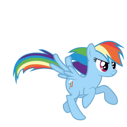 A Blue Pony With A Rainbow Tail And Wings Is Running Sticker