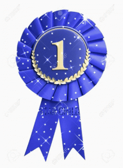 A Blue Ribbon With The Number 1 And The Word Star Child GIF