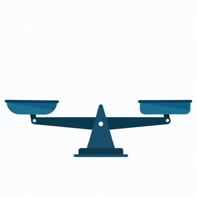 A Blue Scale With Two Trays On Each Side GIF