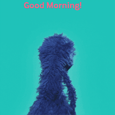 A Blue Sesame Street Character Says It 'S Only Tuesday In Red Letters GIF