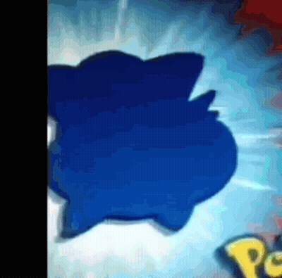 A Blue Silhouette Of A Pokemon With A Yellow P On The Bottom Right GIF