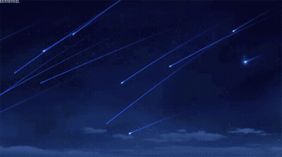 A Blue Sky With A Few Shooting Stars And A Watermark That Says Semeniol GIF