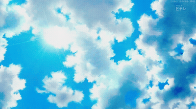 A Blue Sky With White Clouds And The Words Nhk E On The Bottom GIF