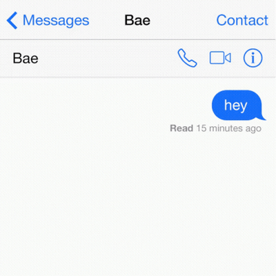 A Blue Speech Bubble On A White Background That Says Hey Minutes Ago GIF