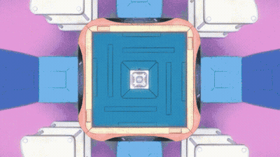 A Blue Square With A White Circle In The Center GIF