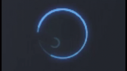 A Blue Steam Logo Is Glowing On A Black Background GIF