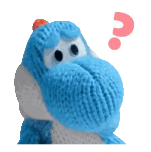 A Blue Stuffed Animal With A Red Question Mark On Its Head Sticker