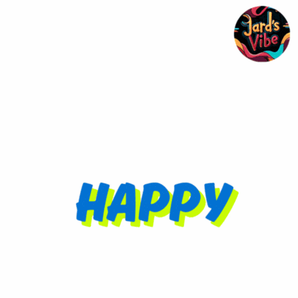 A Blue Teddy Bear Is Surrounded By Stars And The Word Happy GIF