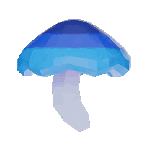 A Blue Umbrella With A White Stem On A White Background Sticker
