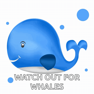 A Blue Whale With The Words Watch Out For Whales Under It GIF