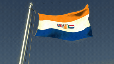 A Blue White And Orange Flag With The Letters Ii And Iii On It GIF