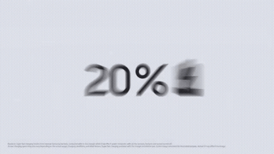 A Blurred Image Of A 20 % Discount Sign On A White Background . GIF