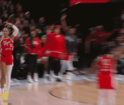 A Blurred Image Of A Basketball Player Wearing A Jersey That Says Las Vegas GIF