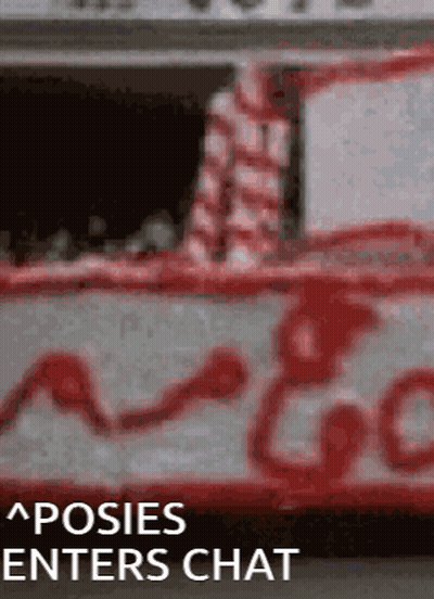 A Blurred Image Of A Candy Cane With The Words " Apostles Enters Chat " GIF