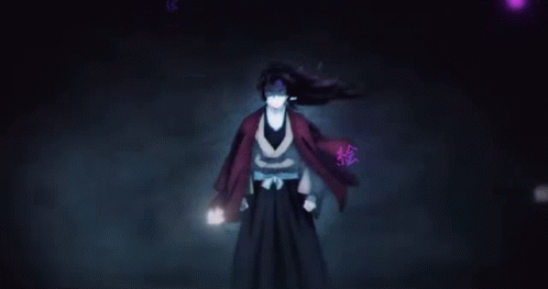 A Blurred Image Of A Cartoon Character With A Purple And Blue Background GIF