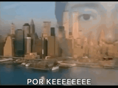 A Blurred Image Of A City With The Words Por Keeeeeee Written In The Corner GIF
