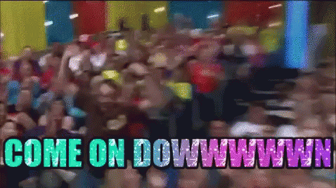 A Blurred Image Of A Crowd Of People With The Words Come On Downwww GIF