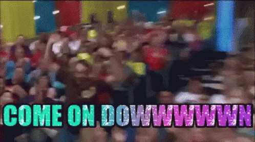 A Blurred Image Of A Crowd Of People With The Words Come On Downwww GIF