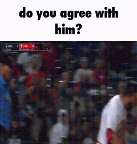 A Blurred Image Of A Crowd With The Words " Do You Agree With Him " GIF