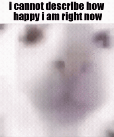 A Blurred Image Of A Dalmatian Dog With The Words `` I Cannot Describe How Happy I Am Right Now '' . GIF