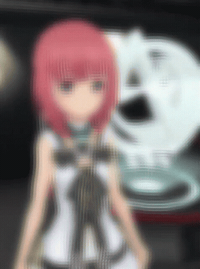 A Blurred Image Of A Girl With Red Hair GIF