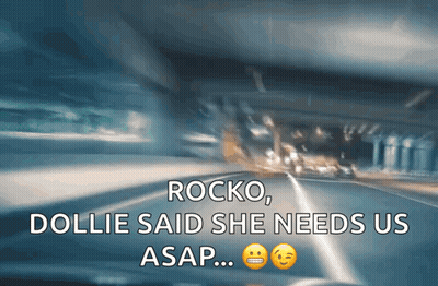 A Blurred Image Of A Highway With The Words Rocko Dollie Said She Needs Us Asap GIF