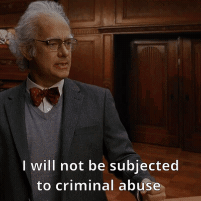 A Blurred Image Of A Man With The Words I Will Not Be Subjected To Criminal Abuse GIF