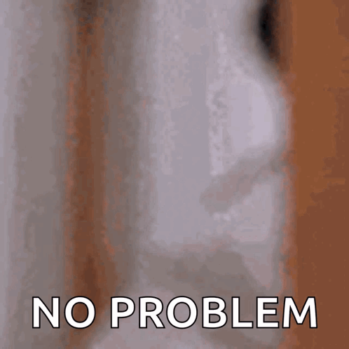 A Blurred Image Of A Man With The Words " No Problem " Written Below Him GIF