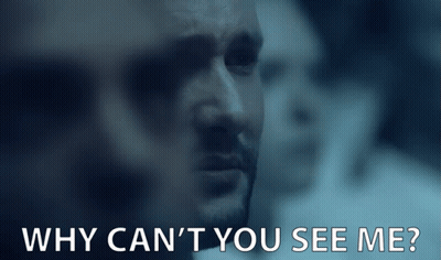 A Blurred Image Of A Man With The Words Why Can T You See Me GIF