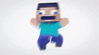 A Blurred Image Of A Minecraft Character Jumping In The Air GIF