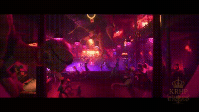 A Blurred Image Of A Nightclub With A Lot Of Lights And People . GIF