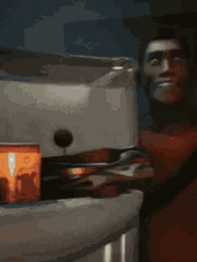 A Blurred Image Of A Person Holding A Spoon And Fork GIF