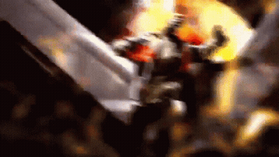 A Blurred Image Of A Person Holding A Sword GIF