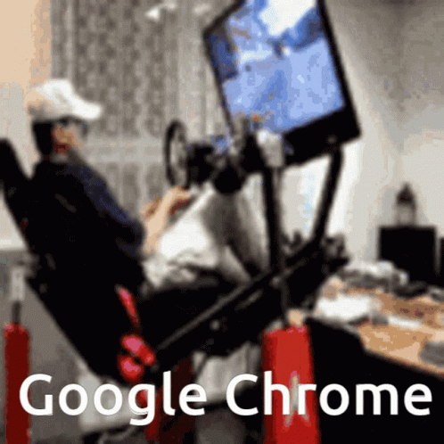 A Blurred Image Of A Person Playing A Video Game With The Words Google Chrome Visible GIF