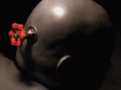 A Blurred Image Of A Person 'S Head With A Flower In The Background . GIF