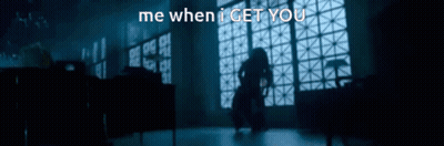 A Blurred Image Of A Person Standing In Front Of A Window With The Words Me When I Get You GIF
