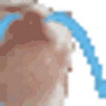 A Blurred Image Of A Person With A Blue Ribbon GIF