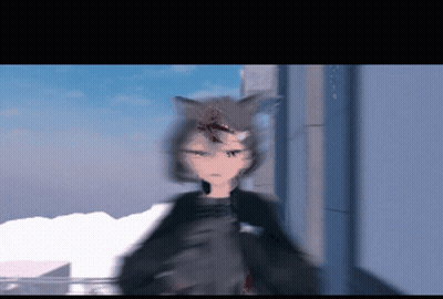 A Blurred Image Of A Person With Cat Ears GIF
