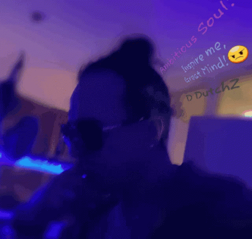 A Blurred Image Of A Person With The Words Ambitious Soul Written On It GIF