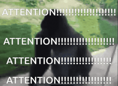 A Blurred Image Of A Person With The Words " Attention " Written On It GIF