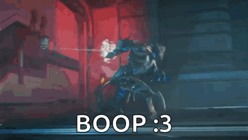 A Blurred Image Of A Person With The Words Boop : 3 On The Bottom GIF
